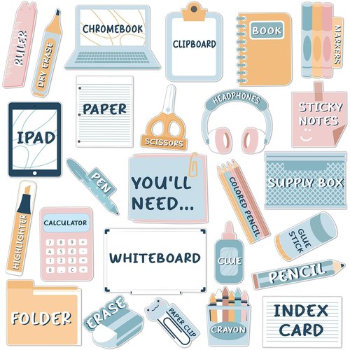 26Pcs Boho Rainbow You'll Need Management Magnets Classroom Visual Supply Labels Colored Classroom Magnets Teacher Must Haves for Back to School Whiteboard Elementary Teaching Tool Supplies Decors