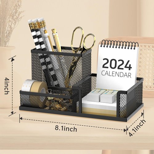 SUPEASY Mesh Metal Desk Organizer, Mail Sorter, Pen Holder for Office Supplies