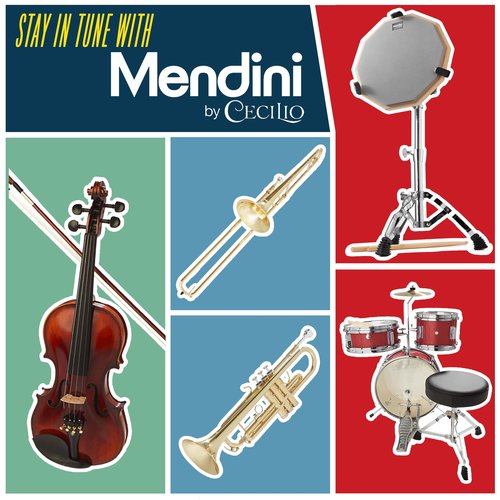 Mendini by Cecilio Drum Practice Pad - 12 In Snare Drum Stand Set With Double Sided Silent Drums Pad, Drum Sticks, Adjustable Stand (Grey)