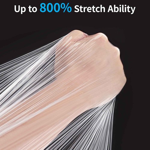 JARLINK Stretch Film, 80 Gauge,15 Inch x 820 Feet Shrink Wrap for Pallet Wrap, Industrial Strength Stretch Wrap up to 800% Stretch with Handles, Moving Wrapping Plastic Roll, 4 Pack