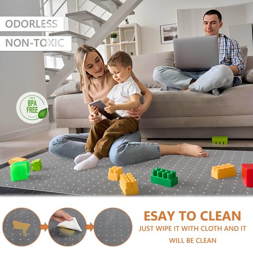 HOMEK Office Chair Mat for Low Pile Carpeted Floors - 30" x 48" Clear Carpet Chair Mats for Home & Office, Studded Floor Mat for Office Chair on Carpet