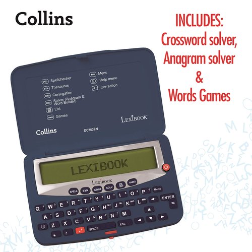 LEXiBOOK - Collins Electronic Pocket Spellchecker with Battery, Blue/White, DC753EN