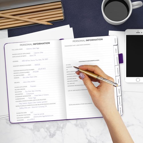 Clever Fox End of Life Planner – Final Arrangements Organizer for Beneficiary, Will Preparation, Last Wishes & Funeral Planning, A5 (Purple)