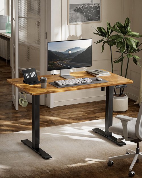 Marsail Electric Standing Desk with Sedentary Reminder, 48 * 24 Inch Standing Desk Adjustable Height, Stand up Desk for Home Office Furniture Computer Desk Memory Preset with Headphone Hook