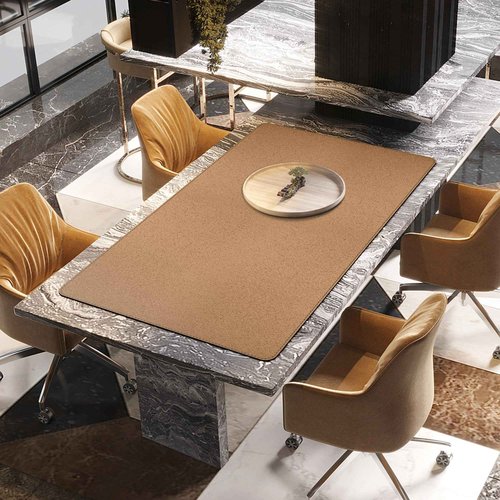 MAIDERN Leather Desk Mat, (5XL) 55” x 31.5” Reversible Office Desk Pad Mat, Cork & Leather Large Mouse pad for Desk, Waterproof Computer Desk Mat for Gaming Home Office (Black)