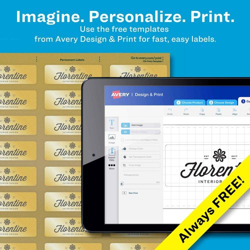 Avery Gold Address Labels for Inkjet Printers, 3/4" x 2-1/4", 300 Labels, 5 Packs (8987)