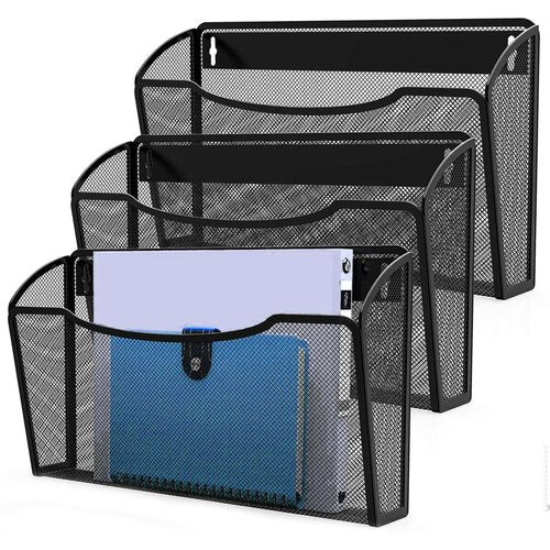 MINDEPOT Wall File Organizer,Hanging Wall Mounted File Folder Binder Holder Mail Organizer for Office,Home and School Supplies