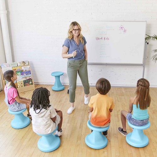 ECR4Kids Twist Wobble Stool, 14in Seat Height, Active Seating, Cyan