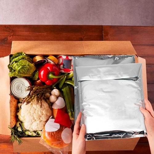 APQ Supply Needle-Punched Cotton Insulated Mailers, 10 x 10.5 Inches. 10 Pack Aluminium Insulated Thermal Mailers. Thermal Bags for Cold and Hot Food. Self-Adhesive Shipping Bags for Food, Cosmetics