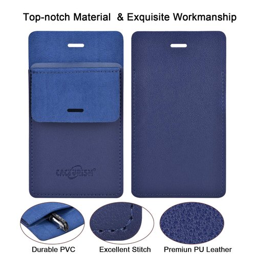 Cacturism Pocket Protector, 4 Pack Premium PU Leather Men Women Pen Holder Pouch Pocket Organizer For Shirts, Lab Coats, Pants - Multi-Purpose-Holds Pens, Pointers, Pencils, Ruler, Tools (Blue 4 Pcs)