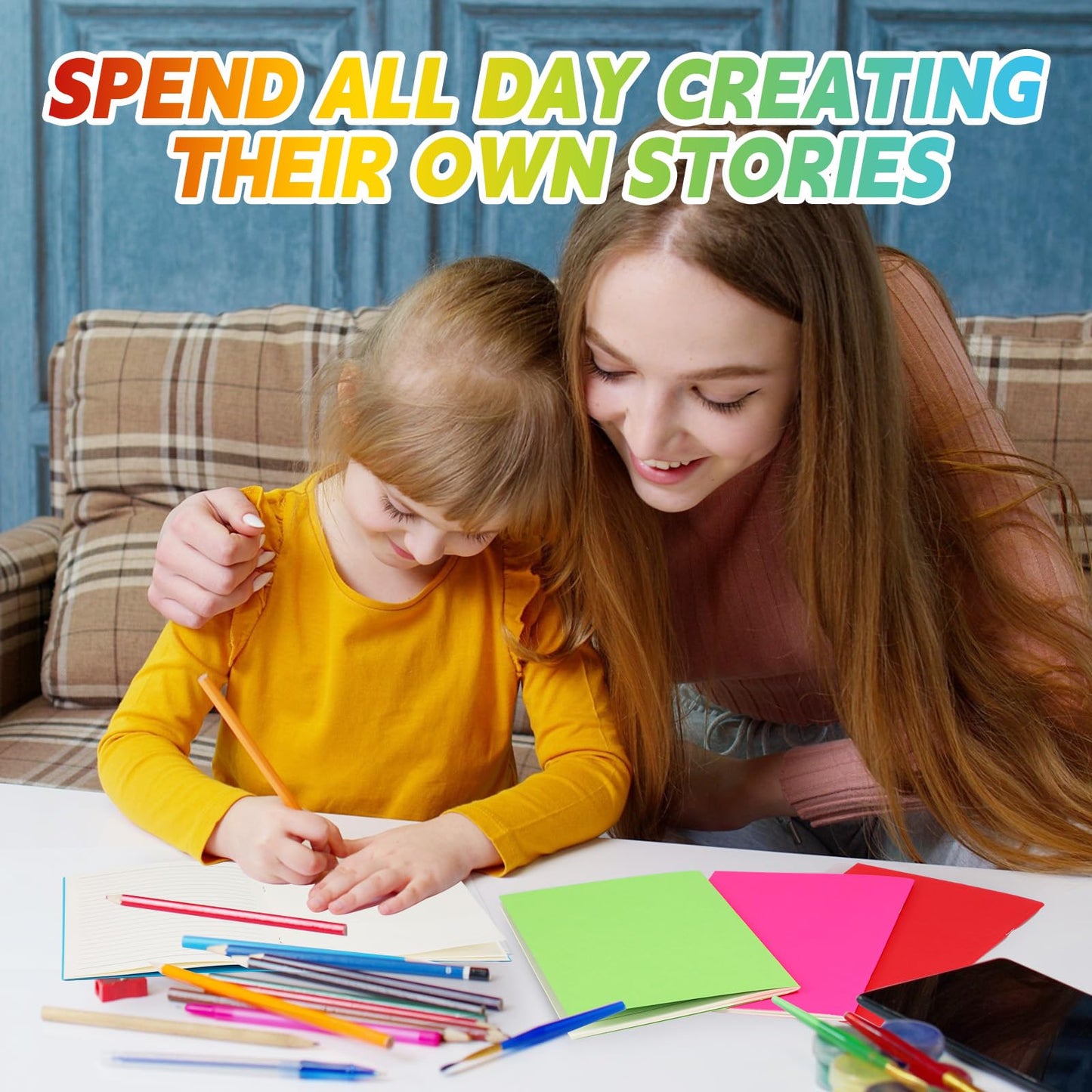 Gueevin 30 Pcs Blank Books to Write Stories Bulk Composition Notebooks Colorful Soft Cover Notebooks for Drawing Ruled Lined Journals Gift (Classic Colors)