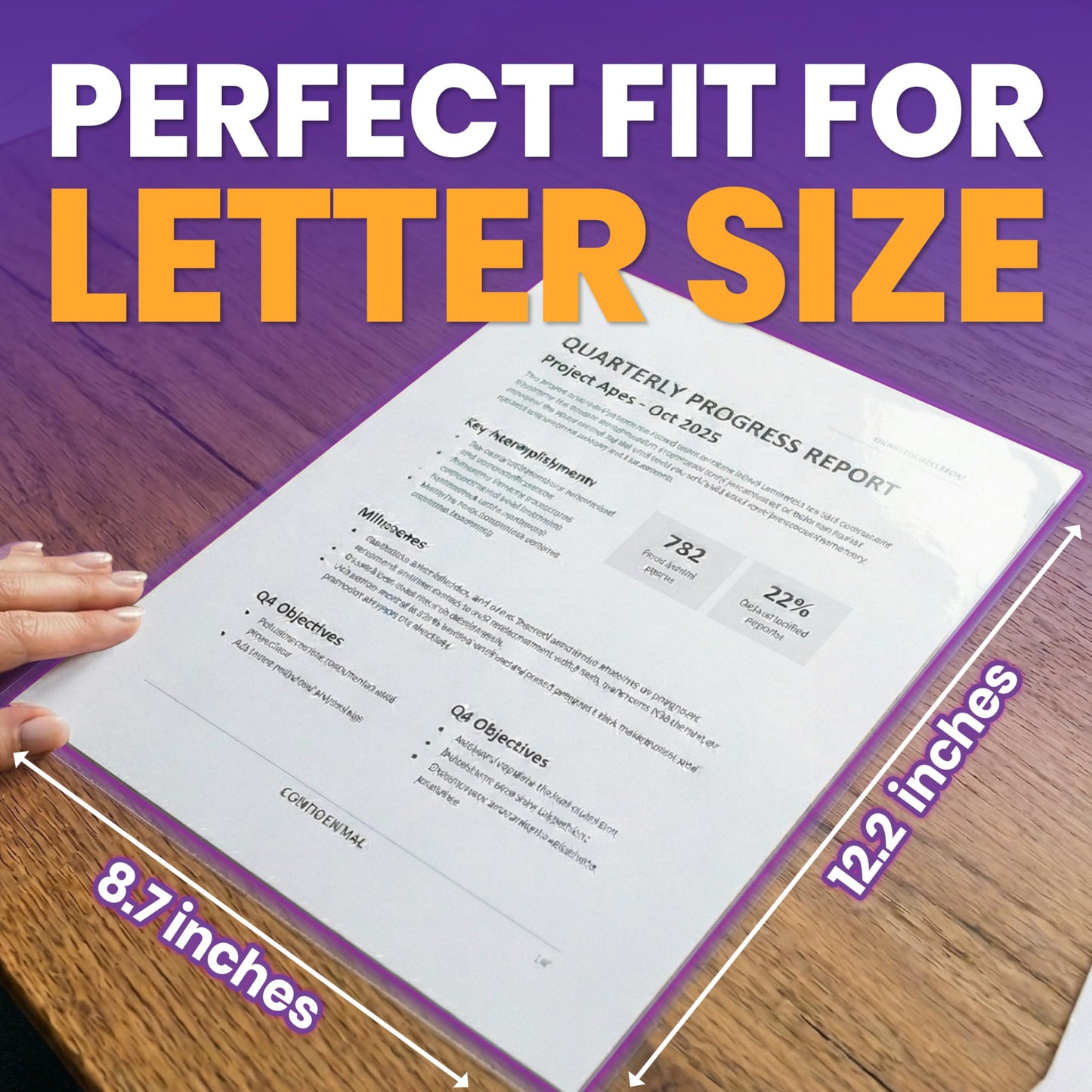 VIOLETTO Self-Adhesive Laminating Sheets, 8.7 x 12.2 in, 3mil, Letter, 100 Pk