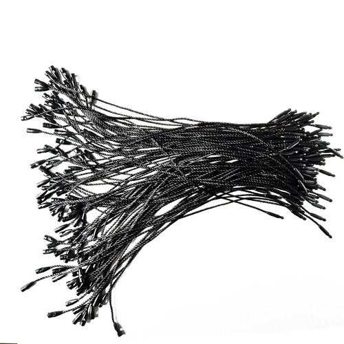 LGEGE 500 pcs 7.5-inch Black Hang Tag Nylon String Snap Lock Pin Loop Fasteners Hook Ties