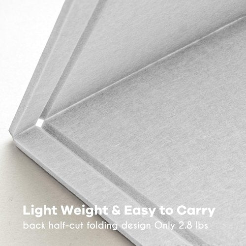 Lightomorrow Large Bulletin Board - 48" x 36" Decorative Felt Pin Board for Wall | Foldable Photo Display with 20 Push Pins - Light Gray