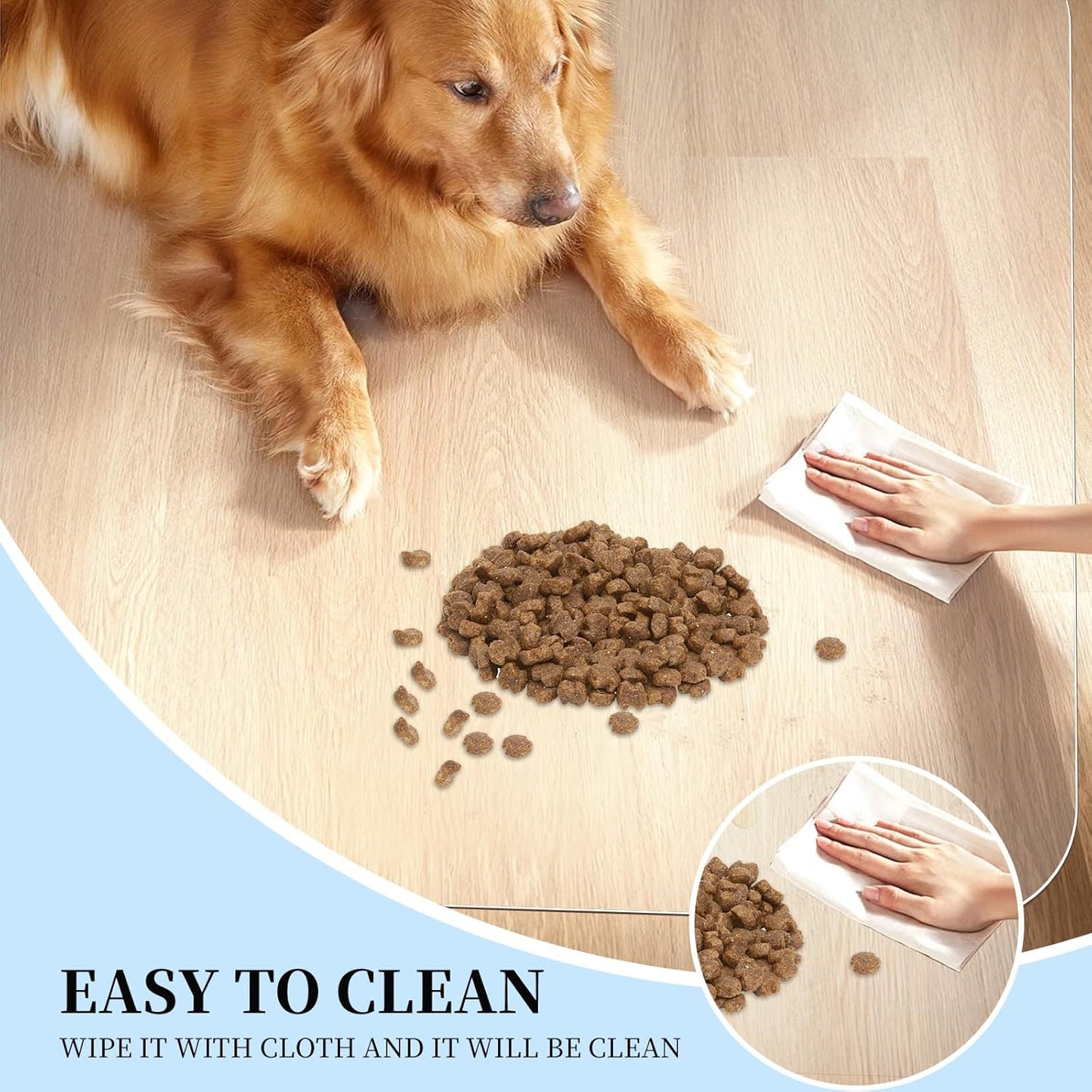 Tonaus Office Chair Mat - 30" x 48" Transparent PVC Floor Protector for Hardwood Floors
