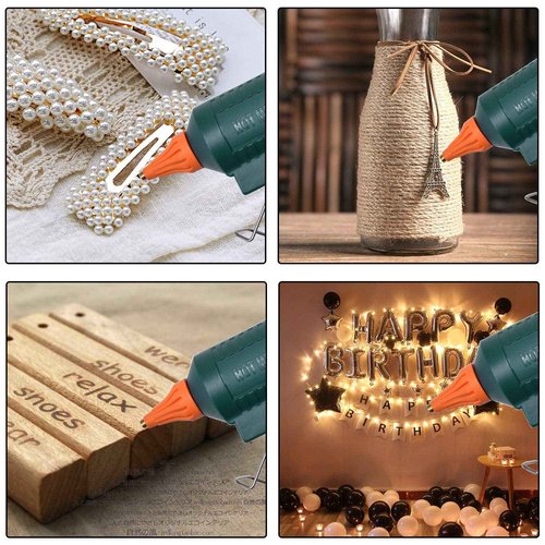 Full Size Hot Glue Gun, 150 Watts with 6 Copper Nozzles Temperature Adjustable Craft Repair Tool Professional Melting Glue Gun DIY Thermo Tool Include 5Pcs Highly Viscous Glue Sticks Luxury Set