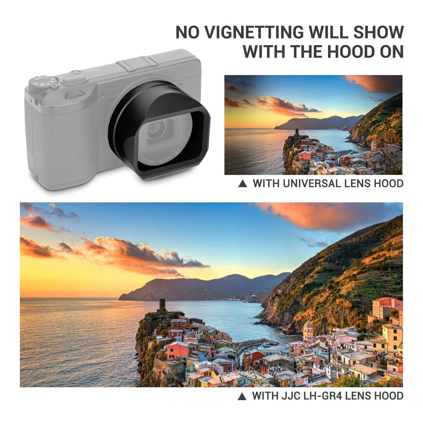 JJC GR IV Lens Hood for Ricoh GR4 GRIV HDF Monochrome Digital Camera Accessories, Aluminum Lens Protective Shade for Ricoh GR 4, No Vignetting and Anti-Scratches