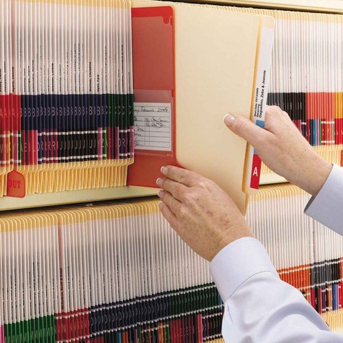 Smead 100% Recycled End Tab Fastener File Folder, Shelf-Master Reinforced Straight-Cut Tab, 2 Fasteners, Letter Size, Manila, 50 per Box (34160)