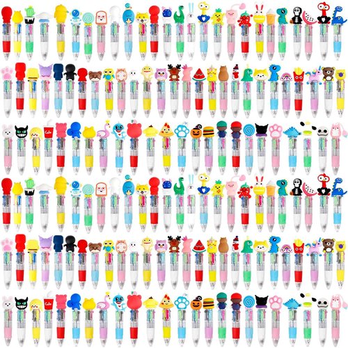 BVAROLYTH 150Pcs Mini Multicolor Pens in One 4-in-1 Cute Pens Bulk for Kids, Ballpoint Pen for Birthdays and Children's Parties, Fun Gifts Assorted Ink Kawaii Pen