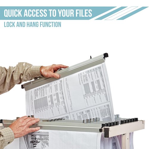 Adir Blueprint Rack and Clamps - 12 Pack of Blueprint Clamp and Mobile Blueprint Rack, Heavy-Duty Large Document Storage Solution for Blueprints, Posters, Maps, & Construction Plans