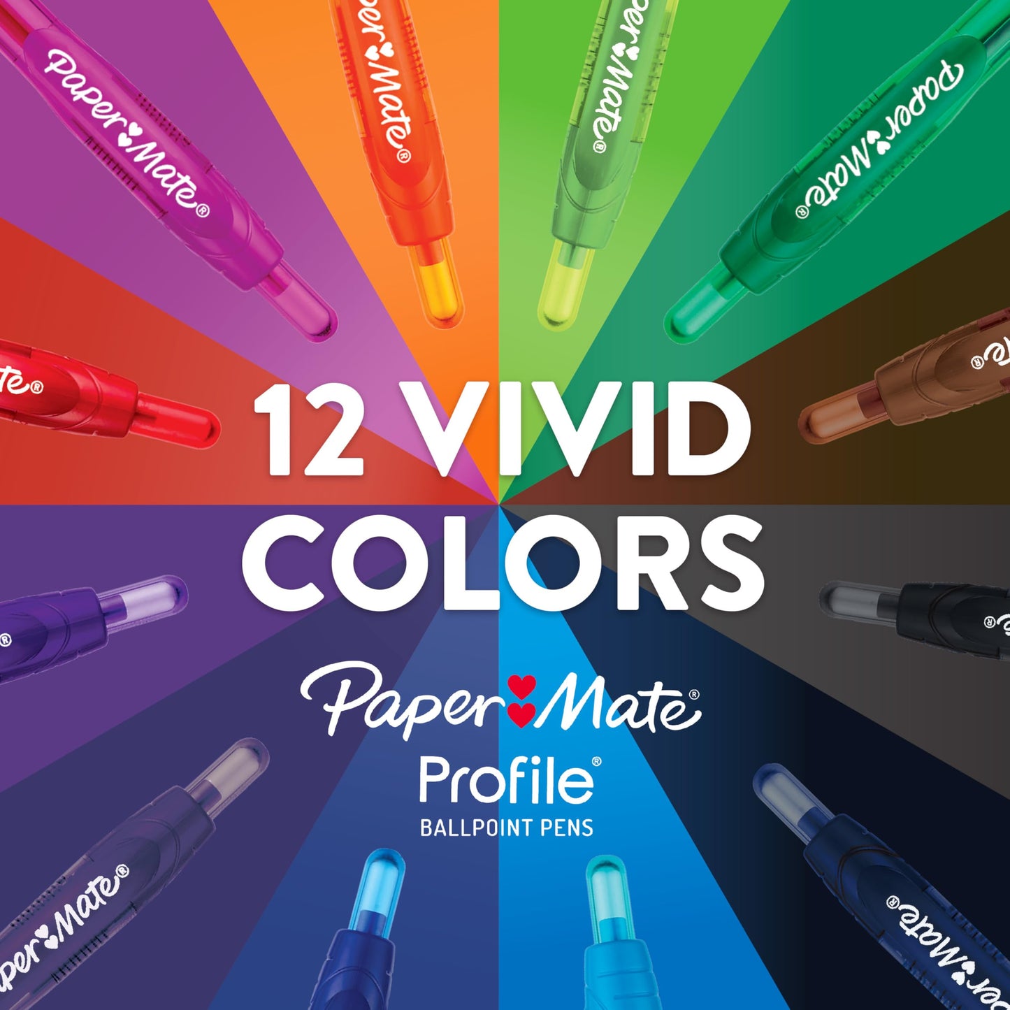 Paper Mate Profile Ballpoint Pens, Retractable, Bold Point (1.4mm), Red Ink, 12 Count - Teacher Supplies, Office, Writing