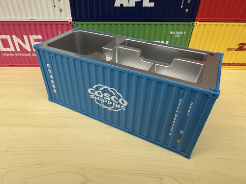 Yixoo Desk Organizer, Pen Pencil Holder, Business Name Cards Holder, Shipping Container Model Storage Box, Secret Storage Box with Multiple Compartments Office Supplies Multi-function (COSCO)