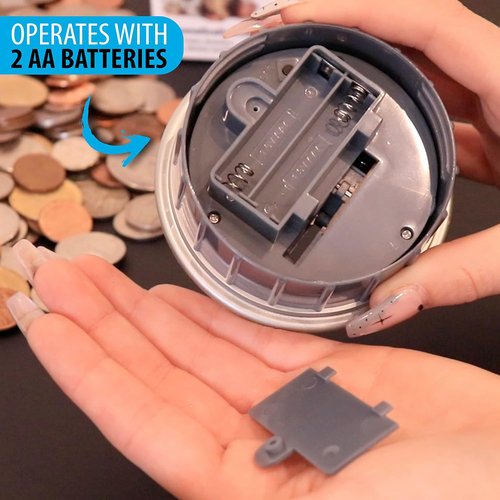 Digital Coin Counter - Fits 5 Gallon Water Jugs & Bottles with 2.5" Diameter Opening