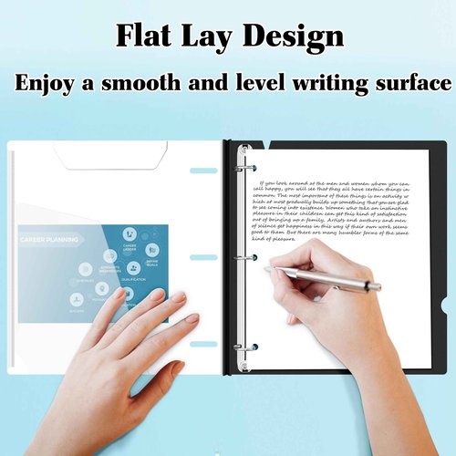 INFUN 1 Inch Telescoping 3 Ring Binder -12 PCS-White, Flexible Binders with Customizable Front Cover and Clear Catalog Pocket, 1Inch Rings, 225 Sheet Capacity