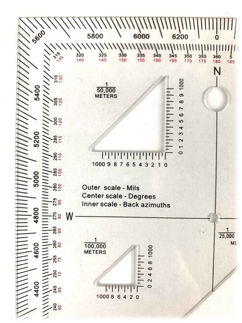 Pack of 5 Military Protractors for Land Nav