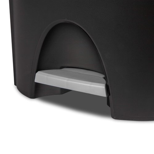Sterilite 6.6 Gallon StepOn Wastebasket with Lid, Medium Sized Plastic Trash Can for the Kitchen, Bathroom, or Mudroom, Pedal, Black, 4-Pack