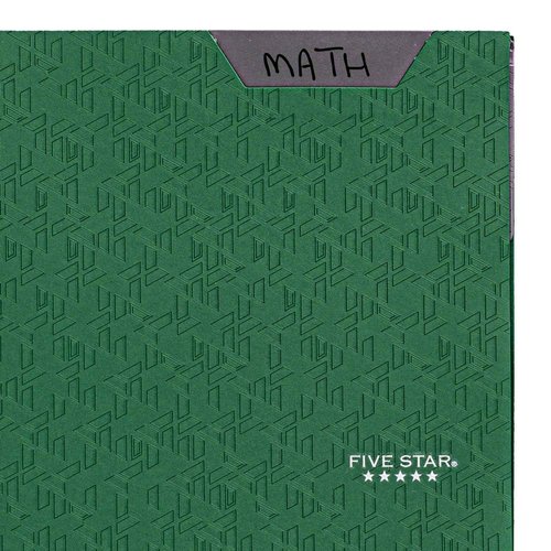 Five Star 2-Pocket Folder, Plastic Folder with Stay-Put Tabs and Prong Fasteners, Holds 8-1/2" x 11" Paper, Black, Fire Red, Forest Green, Pacific Blue (38048) 4 Count (Pack of 24)