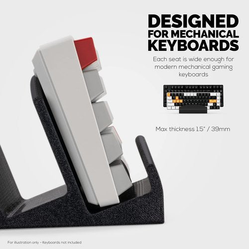BRAINWAVZ Dual Desktop Keyboard Stand Holder, Suitable for Small Gaming Keyboards and Large Full-Size Boards, Organize Your Workspace and Keeping it Clutter-Free (D02)