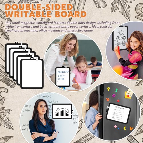 Outus Back to School 10 Pcs Dry Erase Mini White Boards Bulk 8.5 x 11'' Small Magnetic Whiteboard Double Sided Colored Writing Boards for Kids Students Locker Fridge(Black)