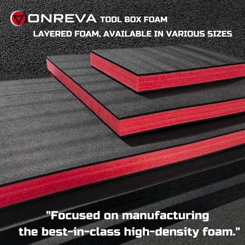 ONREVA Tool Box Foam, 2Pack 54x30x2 inch, Foam Inserts for Cases, Polyethylene Storage Sheets for Toolbox Hard Case, Tool Shadow Insert, Kaizen Organizer Sheet