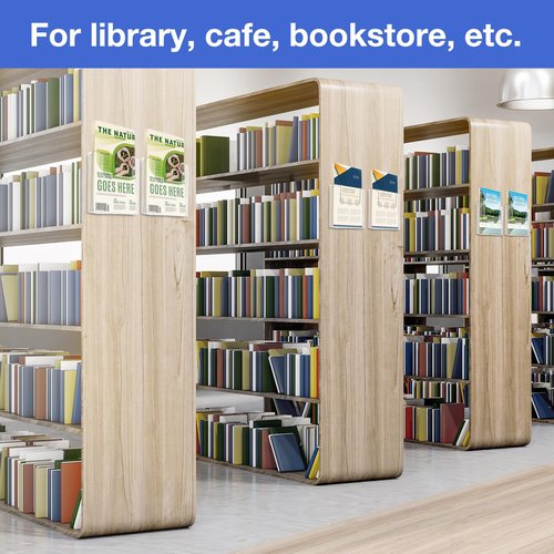 Wonderjune 12 Pack Brochure Holder Wall Mount 6 x 9 Inches Acrylic Literature Brochure Holder Clear Flyer Wall Display Stand for Pamphlet Magazine Booklets Mail Paper Document Post