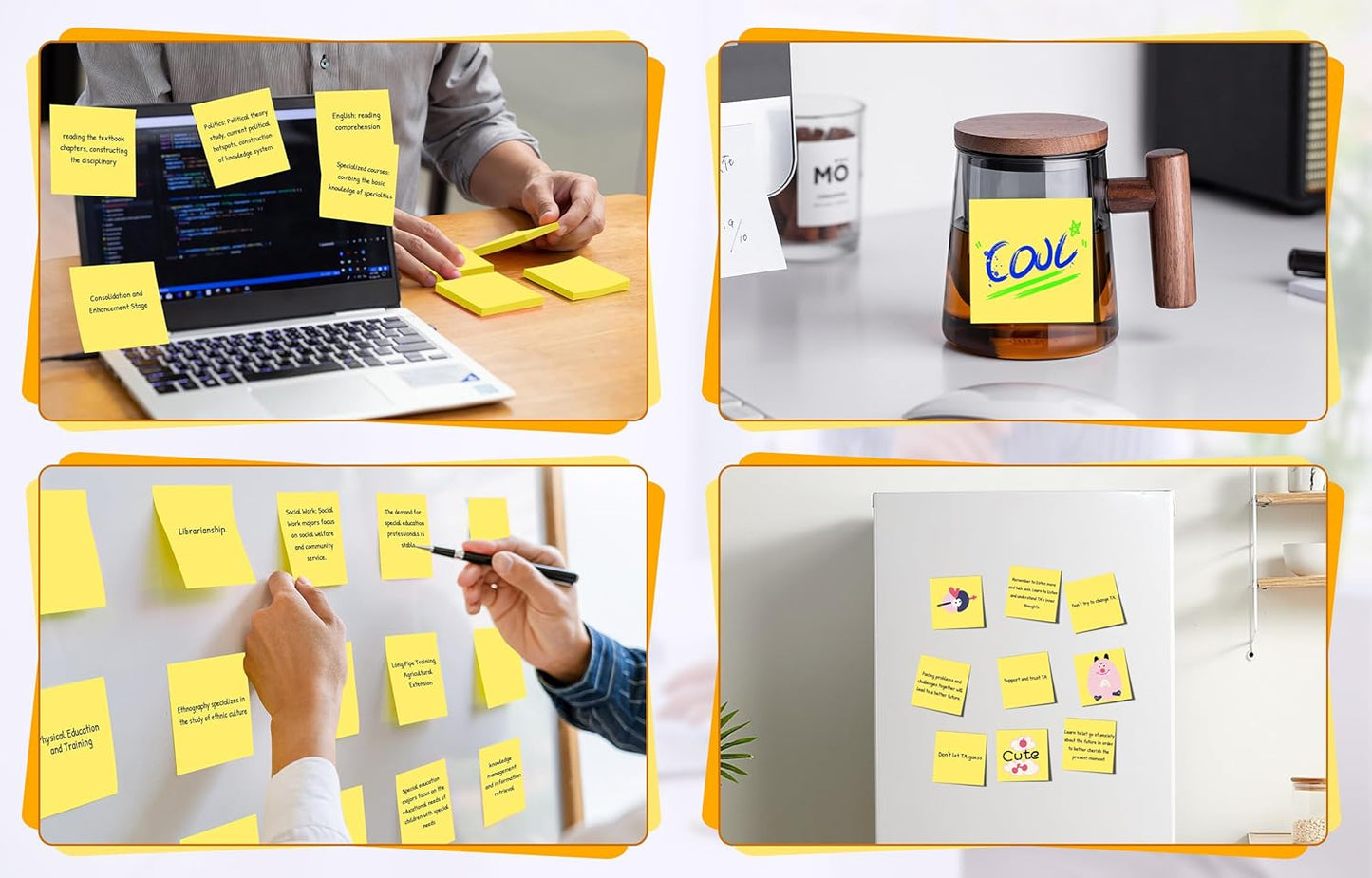 (36 Pack) Sticky Notes 3x3 in Post, 9 Bright Colors Self-Stick Note Pads it, Strong Adhesive, Easy to Post for Home, Office, Notebook