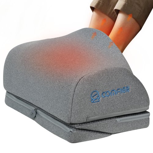 Comfier Under Desk Foot Rest at Work with Heat,Vibration,3 Height Under Desk Foot Rest for Office Chair，Foot Heater Foot Warmer, Ergonomic Heated Footrest,Gaming Chair Footstool,Computer Desk Use