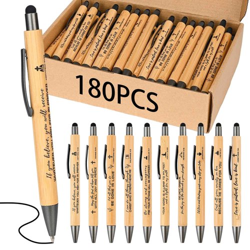 INSADA Bible Inspirational Stylus Pens Bulk Christian Pens with Scripture Great for All Ages Office and School Also Makes Great inspirational Gifts （180 Count）