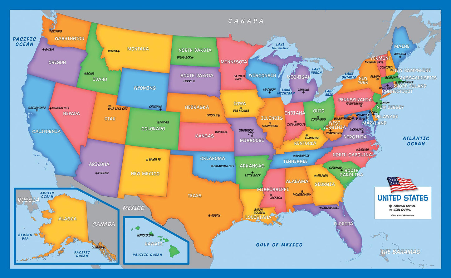 3 Pack - USA & World Map Blank Outline Posters + Simplified USA Map for Kids [Blank] - LAMINATED, 18" x 29" (For Use With Wet Erase Markers)