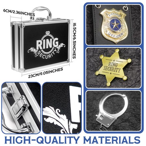 ForFine Ring Security Wedding Ring Bearer Gifts Box Case Briefcase Include Police Officer Badge, Sunglass, Badge, Spy Earpiece, Intercom, Handcuffs