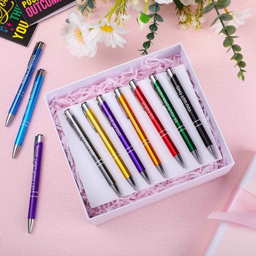 Sabary 100 Pcs Inspirational Notepads Ballpoint Pens Sets Mini Motivational Pocket Notebooks Journals Bulk Christmas Teacher Appreciation Gifts for Office Supplies(Inspirational)