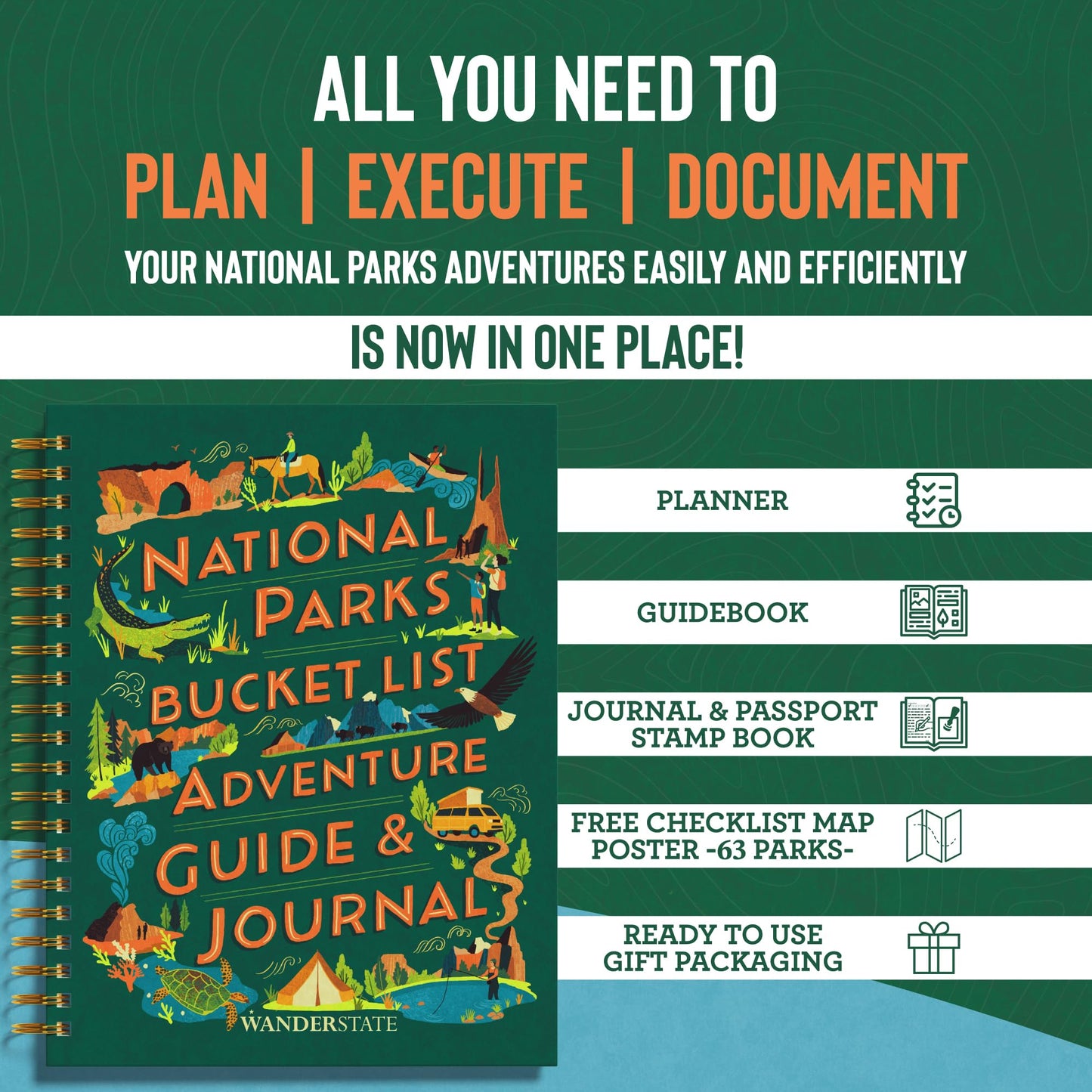 National Parks Bucket List Adventure Guide & Journal: Your Way to Explore America's National Parks & Document Your Adventures for a Lifetime! (Planner, Travel Guide, Journal, Passport Book)