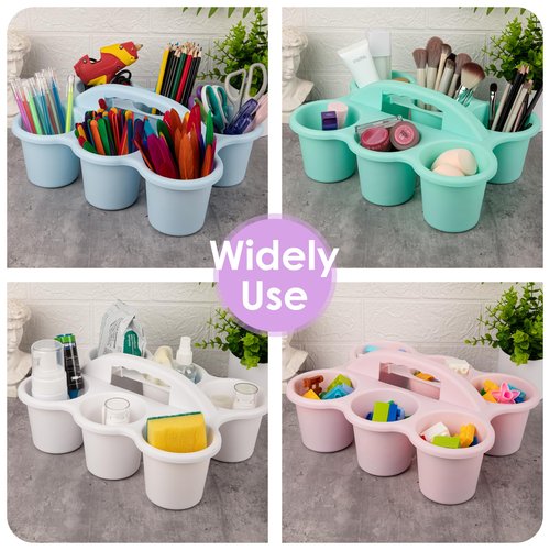 Find Scrapblooms 2 Pack Classroom Caddy For School,Kidsroom,Pencil Holder,Plastic Cup Caddy for Drink Delivery(White)