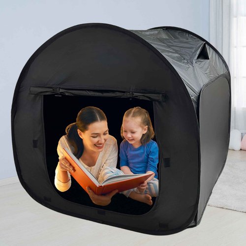 lukidoki Sensory Tent for Kids & Adults with CPC Certification - Large Size 47x47x47in Sensory Calm Corner Helps Autism, ADHD, SPD Children Relax, Reduce Anxiety - Pop-up Blackout Hideout Play Tent