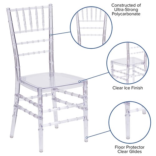Flash Furniture Flash Elegance Crystal Ice Stacking Chiavari Chair