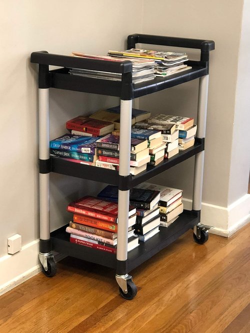 MaxWorks 80774 Utility Plastic Cart - 3 Shelves with Wheels, 225 Lbs Capacity, Black