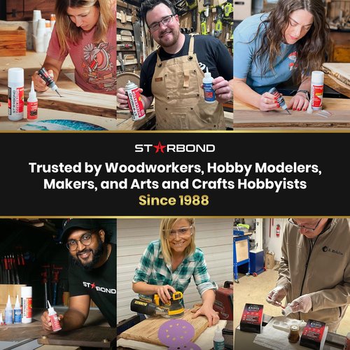 Starbond Thick Super Glue Pro Kit (2 oz) – Gap-Filling CA Glue (Cyanoacrylate Adhesive) – with Clog-Resistant Cap, Microtips & Extra Nozzle for Woodworking, Crafts, Carpentry, Archery Fletching