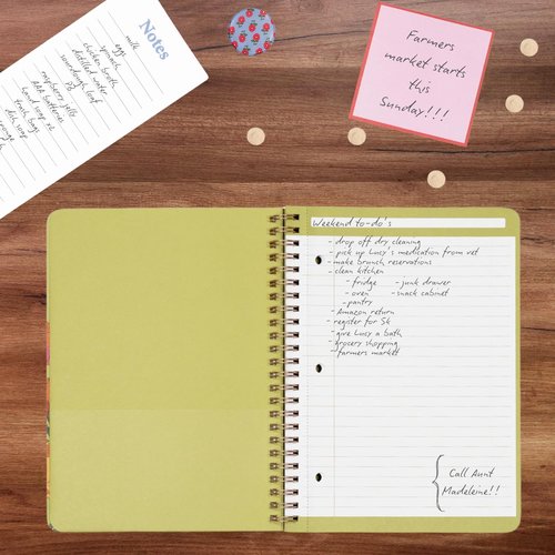 Vera Bradley Desk Accessory Kit, Office Supplies Set and Organizer with Notepads, Magnets, and Push Pins (Tiny Poppies)