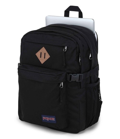 JanSport Main Campus Backpack - Travel or Work backpack w 15-Inch Laptop Sleeve and Dual Water Bottle Pockets, Black
