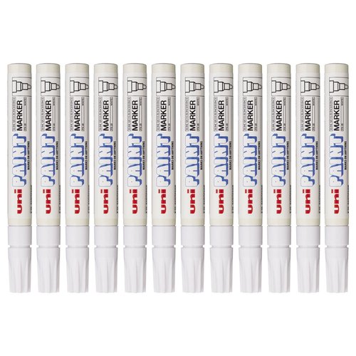 Uni-Ball uni Paint Marker Bullet Tip Medium Point Px20 Line Width 2.2-2.8mm White Ref 9001927 [Pack 12]